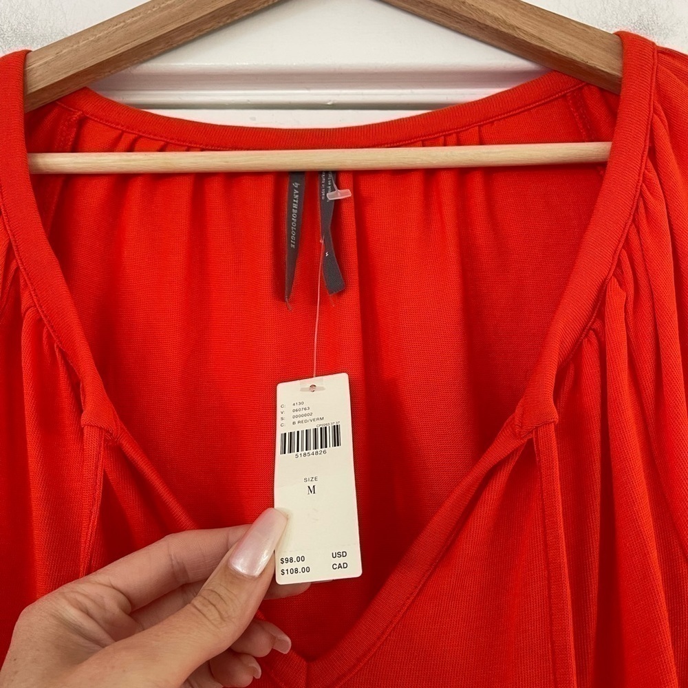 Anthropologie Anais Tunic Dress Persimmon Red-Orange - M - Picture 6 of 8